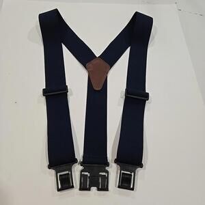 Perry Suspenders Men's One Size 2" Blue Elastic Belt Hook Style